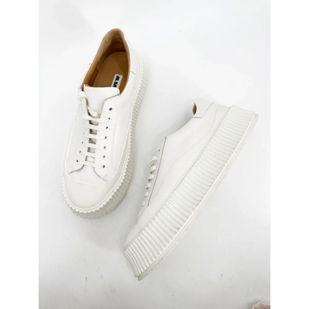 Jil Sander Olona‎ Flatform Sneakers Platform White Leather 40